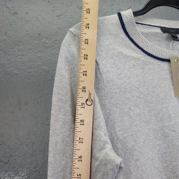 J Crew Sweater Women M Gray 100% Merino Wool Side Tie Long Sleeve Knit Tunic NEW - Picture 9 of 11